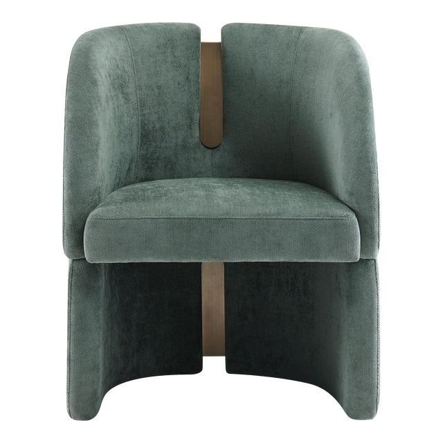 Bently Green and Gold Armchair For Sale