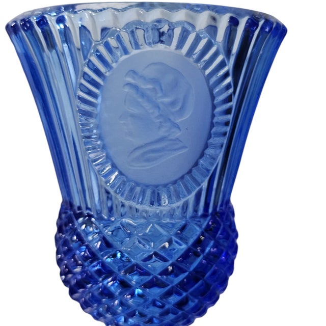 Glass Avon Fostoria George Washington Martha Goblets & Pitcher Set of 3 For Sale - Image 7 of 11