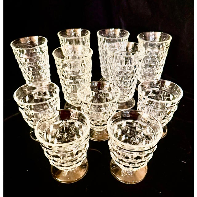 Mid 20th Century Mid 20th Century Indiana Glass Colony Whitehall Cubist Glasses - Set of 11 For Sale - Image 5 of 12