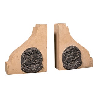 1940's Vintage Pair of Decorative Bookends For Sale