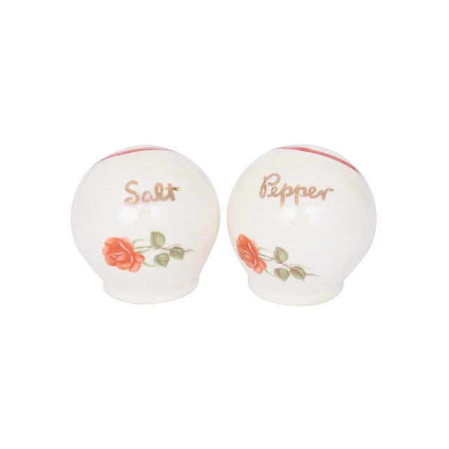 Mid 20th Century Vintage Lilly Floral Salt & Pepper Shakers by Lilly- a Pair For Sale - Image 5 of 5