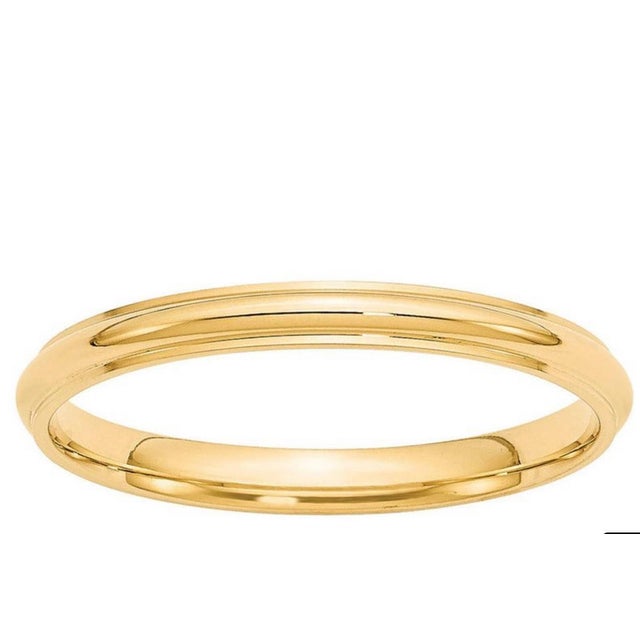Traditional 14 Karat Yellow Gold Half Round Classic Wedding Band Solid Ring For Sale - Image 3 of 18