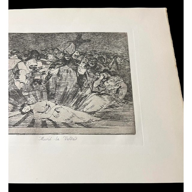 Figurative Francisco De Goya Unframed Etching Print Murio La Verdad With Coa For Sale - Image 3 of 6