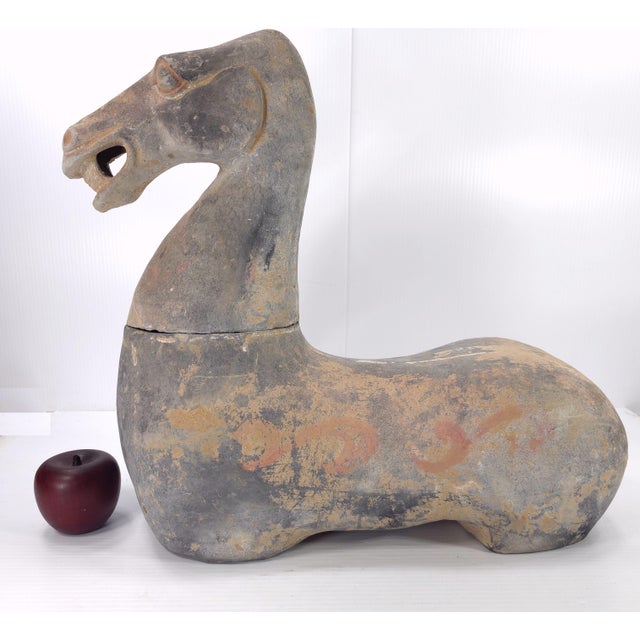 Chinese Mid Century Chinese Han Dynasty Style Pottery Mingqi Horse Figure For Sale - Image 3 of 8