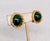 Mid-Century Modern Vintage 1950s Signed Hattie Carnegie Round Goldtone Cabochon Faux-Dark Green Jade Clip Earrings-2 Pieces For Sale - Image 3 of 7