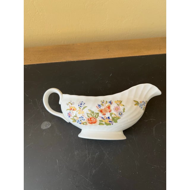 Ceramic Late 19th Century Aynsley Cottage Garden Fine Bone China Gravy Boat & Underplate, Made in England For Sale - Image 7 of 8