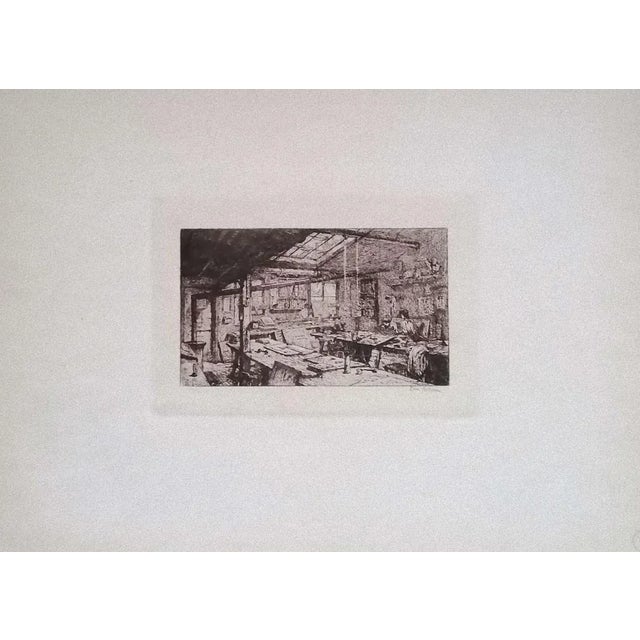 Paris, l'Atelier Pascal is an original Modern artwork realized by Luca Beltrami in 1877. Original B/W Etching on ivory...