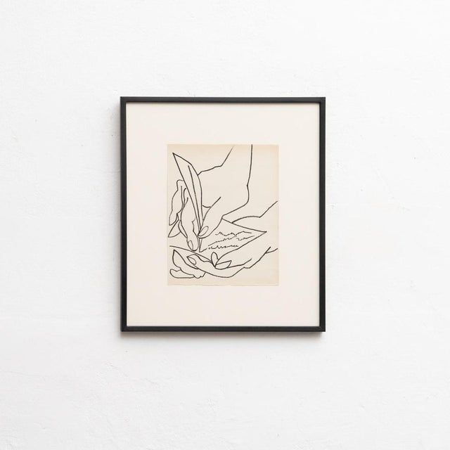 Paper François Gilot, The Love Letter, 1951, Lithograph, Framed For Sale - Image 7 of 14