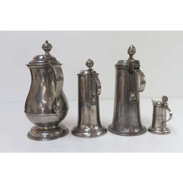 Antique German Pewter Tankards, Early 19th Century, Set of 4 For Sale - Image 15 of 18
