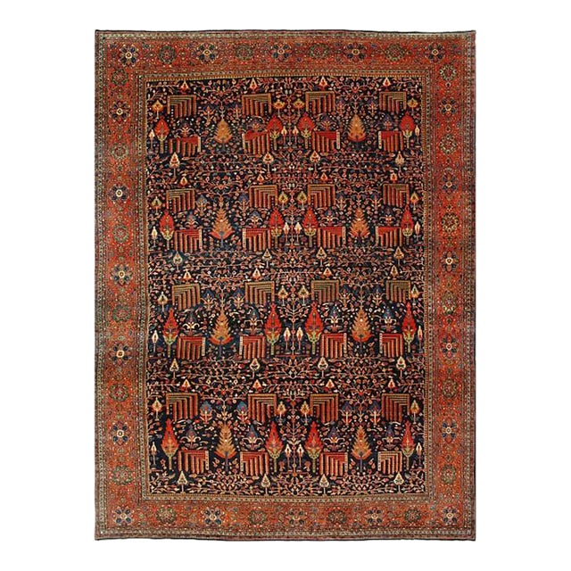 Late 18th Century Navy Blue Persian Antique Farahan For Sale