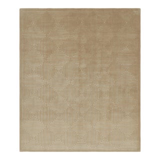 Rug & Kilim’s Cubist Style Rug With Beige-Brown Geometric Patterns “Dorian” For Sale