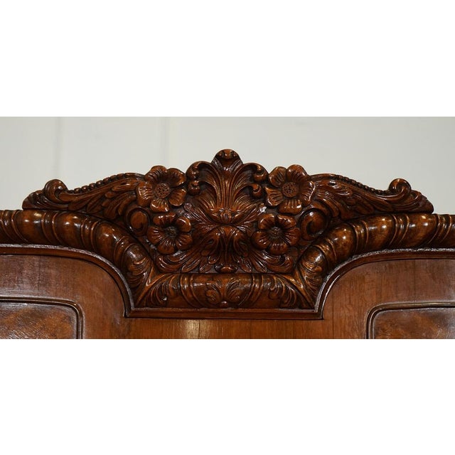 Victorian Queen Anne Burr Walnut Wardrobe For Sale - Image 5 of 18