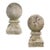 19th Century Pair of French Antique Stone Ball Finials For Sale