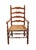 American Statton Furniture Solid Hard Rock Maple Colonial Early American Ladder Back Dining Arm Chair W. Rush Seat For Sale - Image 3 of 11