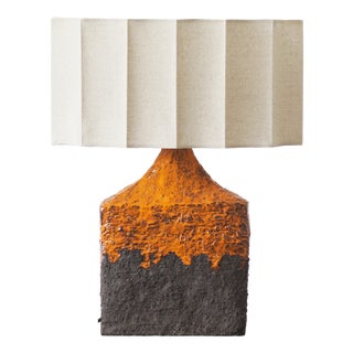 Brutalist Ceramic Lamp, 1970s For Sale