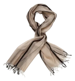 Amelia Ivory/Black Silk Scarf