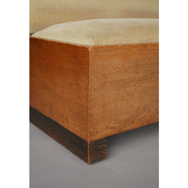 Small Art Deco Dutch Oak Hall Bench, 1930s For Sale - Image 11 of 17