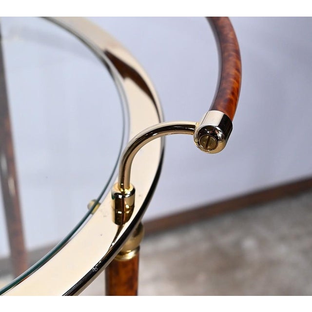 Roller Table in Glass and Gold Metal, 1980s For Sale - Image 6 of 15