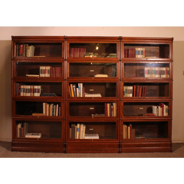 19th Century Oak 3-Module Bookshelf from Wernicke Globe, 1890s For Sale - Image 4 of 15
