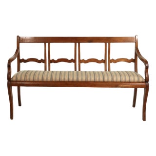 Italian Walnut Bench, Circa 1880 For Sale
