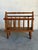 Brown Vintage Oak Magazine Holder Standing Rack Newspaper Storage Floor Stand 1970s For Sale - Image 8 of 10