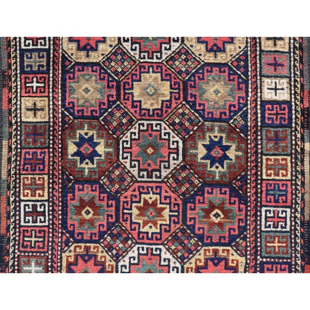 Textile Antique Caucasian Kazak Rug With All-Over Tribal Design 3'8" X5'3" For Sale - Image 7 of 12