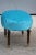 Blue Velvet Oval Stool, Italy, 1950s For Sale - Image 4 of 10