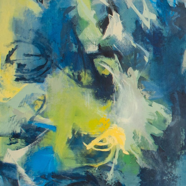 This acrylic and mixed media painting on canvas is named "Blue Velvet." It was inspired by my frequent travels to the...