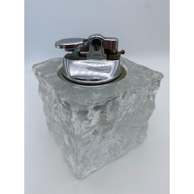 Mid-Century Modern Mid-Century Glass Ice Cube Lighter For Sale - Image 3 of 6
