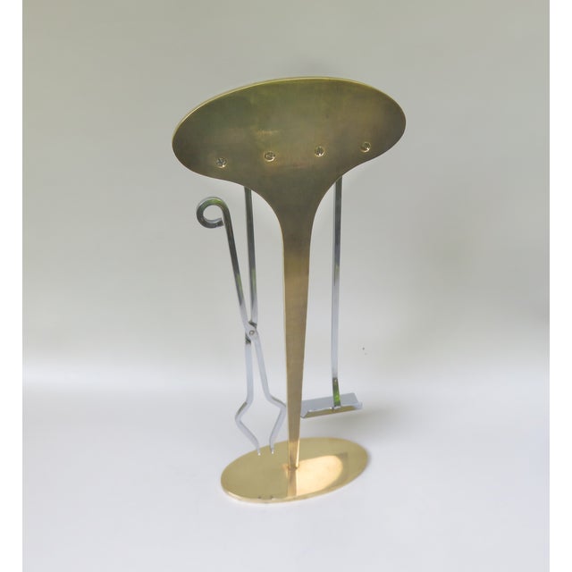 Exceptional Fireplace Cutlery, 70s, Brass, Chrome -Plated, 1970s For Sale - Image 4 of 18