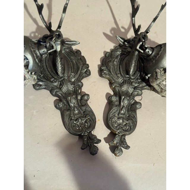 Charcoal 1980s French Louis XVI Charcoal Bronze Wall Lamps Sconces - Pair For Sale - Image 8 of 14