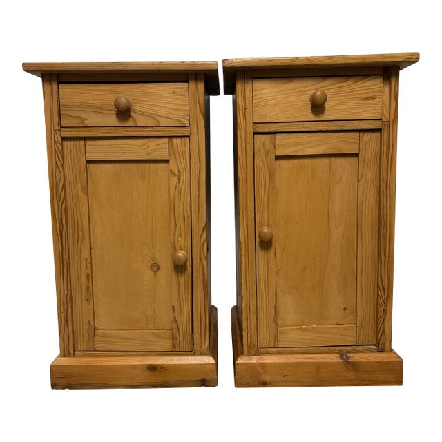 Antique European Pine Pot Cupboards - a Pair For Sale