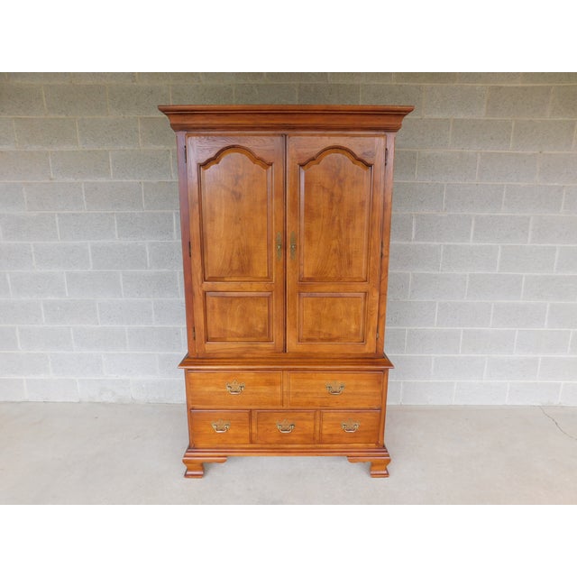 Wood Thomasville Fisher Park Pecan Wood Armoire Tall Chest For Sale - Image 7 of 15