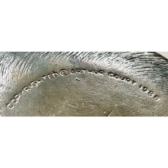 Figurative Vintage Arthur Court 1988 Aluminum Rabbit Serving Tray Bunny Dish Plate Easter For Sale - Image 3 of 3