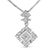 Contemporary 10K White Gold 1/2 Cttw Princess Cut Rhombus Drop Pendant Necklace For Sale - Image 3 of 5