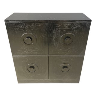Brutalist Black Bar Cabinet, 1970s For Sale