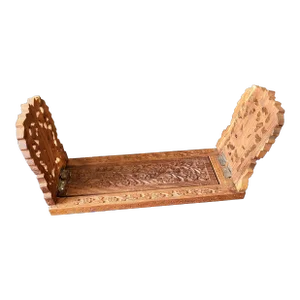 1960s Hand Carved Himalayan Jungle Sheesham Carved Wood Adjustable Book Holder
