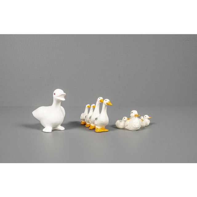 Orange White Family Porcelain Ducks, 1970s, Set of 3 For Sale - Image 8 of 13