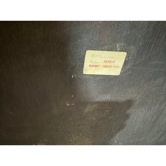 Wood Vintage Italian Bombay Chest Wood Inlay Bombe For Sale - Image 7 of 8