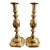 Antique Queen of Diamonds Brass Candlesticks Pair-Victorian English-1897 Jubilee For Sale