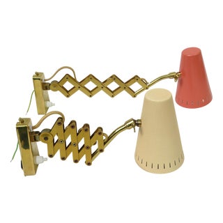 Vintage Scissor Lights, 1950s, Set of 2 For Sale