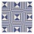 Schumacher Square In A Square Fabric in Navy For Sale