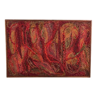 Abstract 1960s Textile Fiber Art Panel Titled "Summer Is Gone" by Helen Richards For Sale