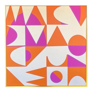Bossa Nova in Fuchsia Giclee Print on Canvas by Cesar Platero, Framed For Sale