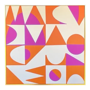Bossa Nova in Fuchsia Giclee Print on Canvas by Cesar Platero, Framed