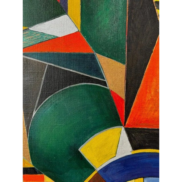 Blue 1960s “Space Elements” Original Painting by Aage Rasmussen For Sale - Image 8 of 13