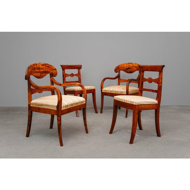 Biedermeier Style Seating Group in Birch, Set of 5 For Sale - Image 4 of 18