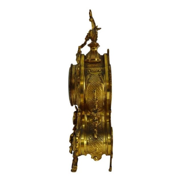 Seth Thomas Louis XIV Style Gilt Bronze Open Escapement Mantle Clock C1900 For Sale - Image 11 of 17