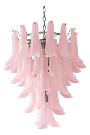 Pink Frosted Selle Murano Glass Chandelier by Simoeng