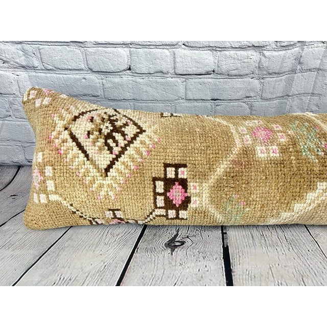 1960s 12 x 46 Lumbar Rug Pillow Istanbul Dream Turkish Pillow Cushion Cover For Sale - Image 5 of 7